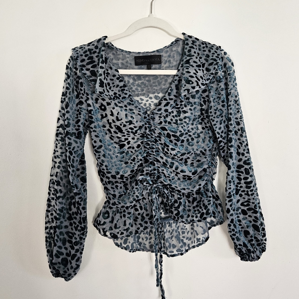 Kendall & Kylie Leopard Sheer Top